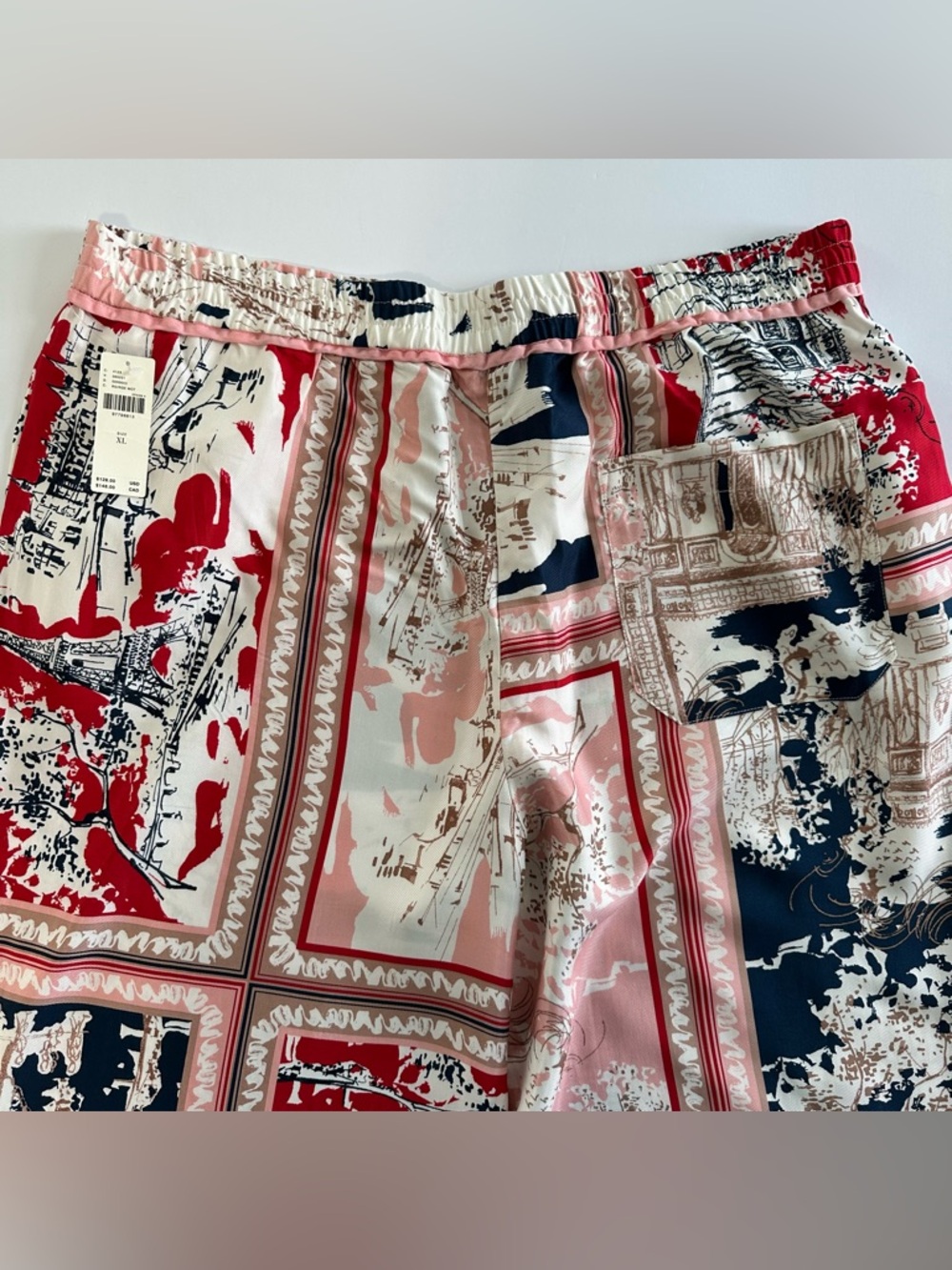 Maeve by Anthropologie Brooklin Wide Leg Pull On Pants in Red Pattern | XL | NWT - Picture 10 of 14